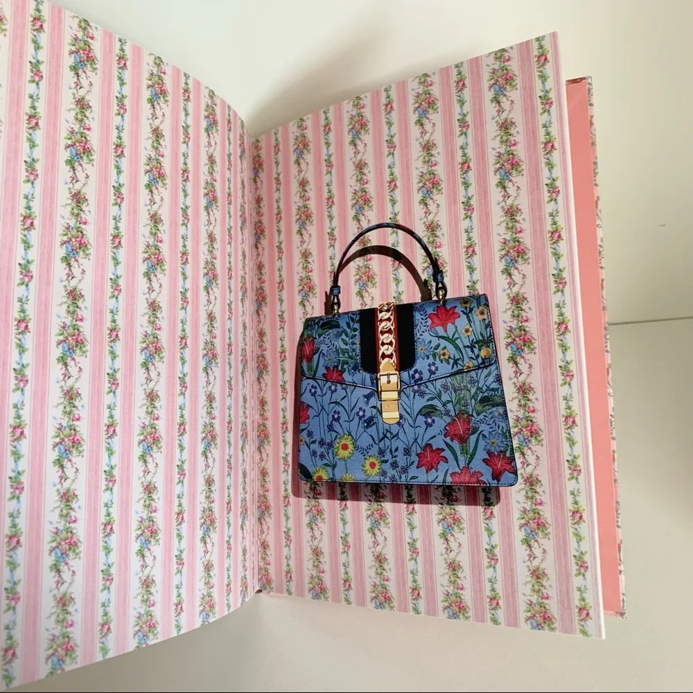 Gucci pink fabric cover book